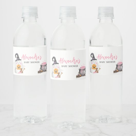 ハロウィーンピンクベビーが赤ちゃんシャワーを醸造 ペットボトルラベル (ボトル)