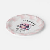 ハロウィーンピンクベビーが赤ちゃんシャワーを醸造 ペーパープレート (アングル)