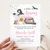 ハロウィーンピンクベビーが赤ちゃんシャワーを醸造 招待状