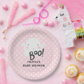 ハロウィーンピンクベビーシャワーリトルブー幽霊 ペーパープレート (パーティー)