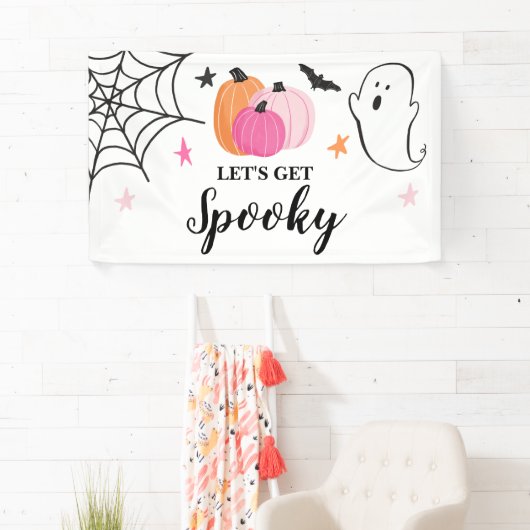 ハロウィーンピンク不気味のカボチャ誕生日 横断幕 (インサイチュ)