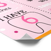 ハロウィーンピンク幽霊誕生日マイルストーンのサイン ポスター (角)