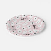 ハロウィーンピンク&ブラック幽霊紙プレート ペーパープレート (アングル)