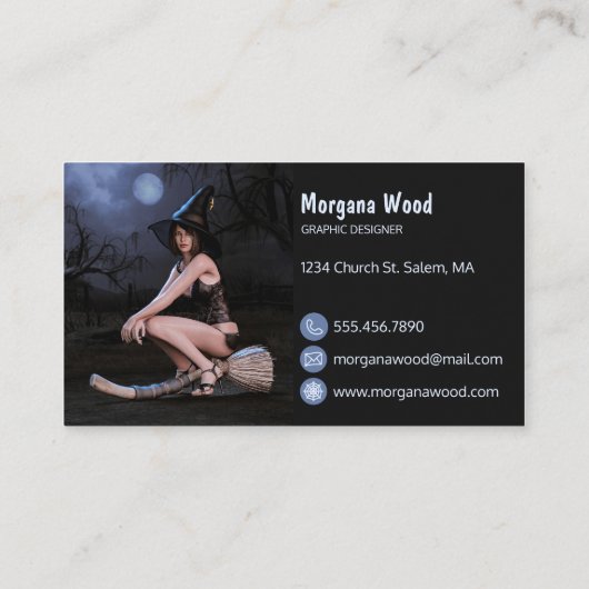 ハロウィーンピンナップガールinムーンライトビジネスカード 名刺 (裏面)