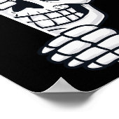 ハロウィーンピーキングスケルトン怖い男の子女の子 ポスター (角)