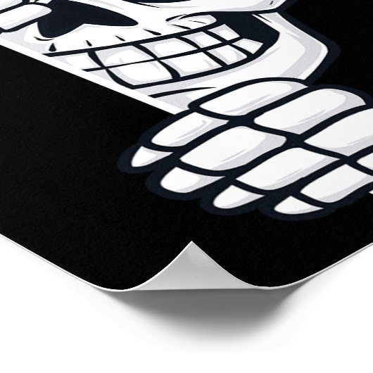 ハロウィーンピーキングスケルトン怖い男の子女の子 ポスター (角)