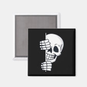 ハロウィーンピーキングスケルトン怖い男の子女の子 マグネット (正面/裏面)