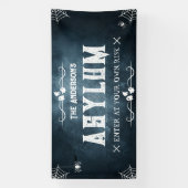 ハロウィーンファミリーアおもしろいイス幽霊のよく出るアリストハウス不気味 横断幕 (縦)