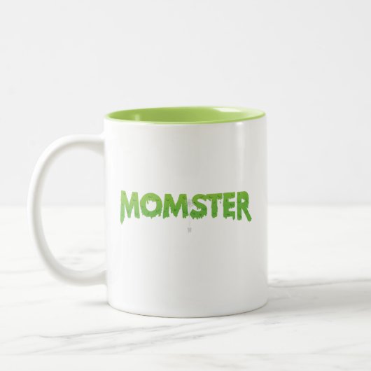 ハロウィーンファミリーカップルのママムマおもしろいスターに一致 ツートーンマグカップ (左)