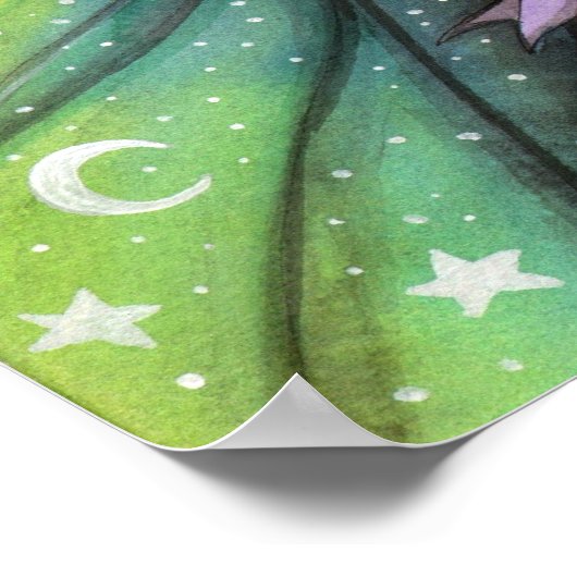 ハロウィーンファンタジーアートウィッチとタビーキャットの風 ポスター (角)