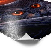 ハロウィーンファンタジーブラックキャット&オレンジムーンプリント フォトプリント            (角)