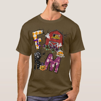 ハロウィーンファームスパイダーウェブジャックOLanternファームハウスD Tシャツ