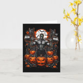 ハロウィーンフィットネスおもしろい – スケルトンジムビーブスプオキーWo カード (黄色い花)