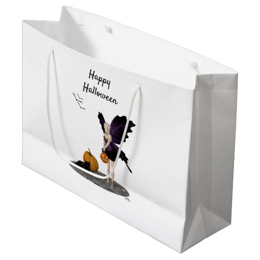 ハロウィーンフェアリーとカボチャ抱き枕 ラージペーパーバッグ (正面アングル)
