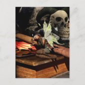ハロウィーンフェアリーとスカル ポストカード (正面)