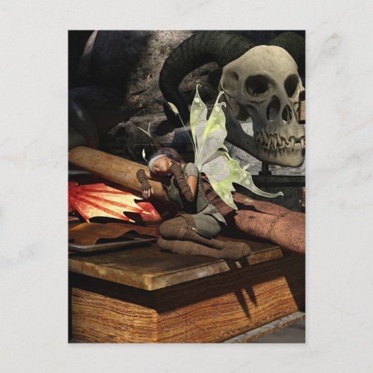 ハロウィーンフェアリーとスカル ポストカード (正面)