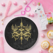 ハロウィーンフェイク金ゴールドグリッターシャンデリア ペーパープレート (パーティー)