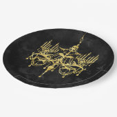 ハロウィーンフェイク金ゴールドグリッターシャンデリア ペーパープレート (アングル)