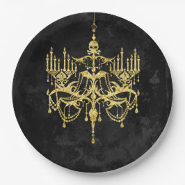 ハロウィーンフェイク金ゴールドグリッターシャンデリア ペーパープレート