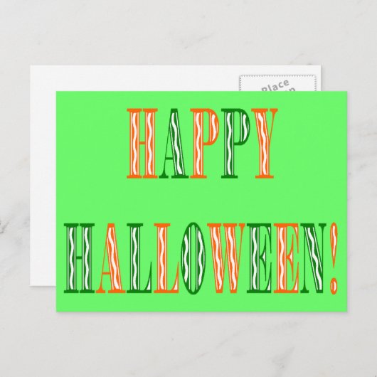 ハロウィーンフェスティバル文字 ポストカード (正面/裏面)