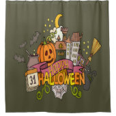 ハロウィーンフェスティバル シャワーカーテン (正面)