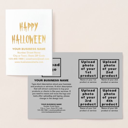 ハロウィーンフォイルカード上のグレービジネスブランド 箔カード (ディスプレー)