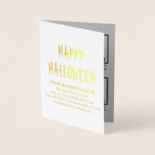 ハロウィーンフォイルカード上のグレービジネスブランド 箔カード (正面)
