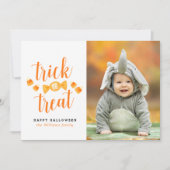 ハロウィーンフォトカードのトリックまたはトリートメント カード (正面)