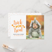 ハロウィーンフォトカードのトリックまたはトリートメント カード (正面/裏面インサイチュ)