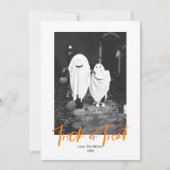 ハロウィーンフォトカードのトリックまたはトリートメント 招待状 (正面)