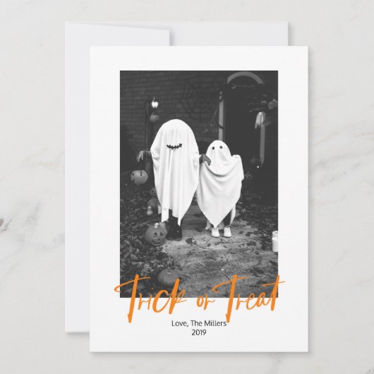 ハロウィーンフォトカードのトリックまたはトリートメント 招待状 (正面)