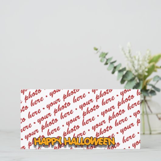 ハロウィーンフォトカードまたはフォトギフトラベル シーズンカード (スタンド正面)