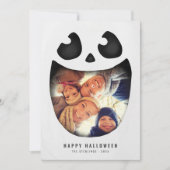 ハロウィーンフォトカード |スケルトンハロウィーンのカボチャのちょうちん 招待状 (正面)