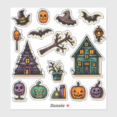 ハロウィーンフォークアートステッカー シール (シート)