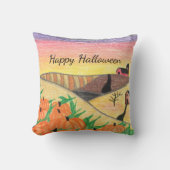 ハロウィーンフォークアートパンプキンズハーベスト秋 クッション (正面)