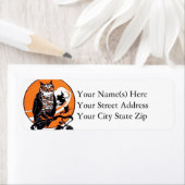 ハロウィーンフクロウとウィッチヴィンテージハロウィン ラベル (インサイチュ)