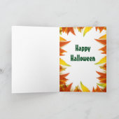 ハロウィーンフクロウのグリーティングカード カード (内部)