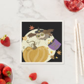 ハロウィーンフクロウのトリックまたはトリート！ スタンダードカクテルナプキン (インサイチュ)