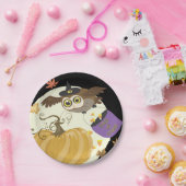 ハロウィーンフクロウのトリックまたはトリート！ ペーパープレート (パーティー)