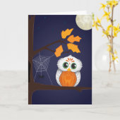 ハロウィーンフクロウ挨拶カード カード (黄色い花)