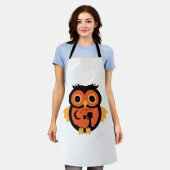 ハロウィーンフクロウ エプロン (着用した状態)