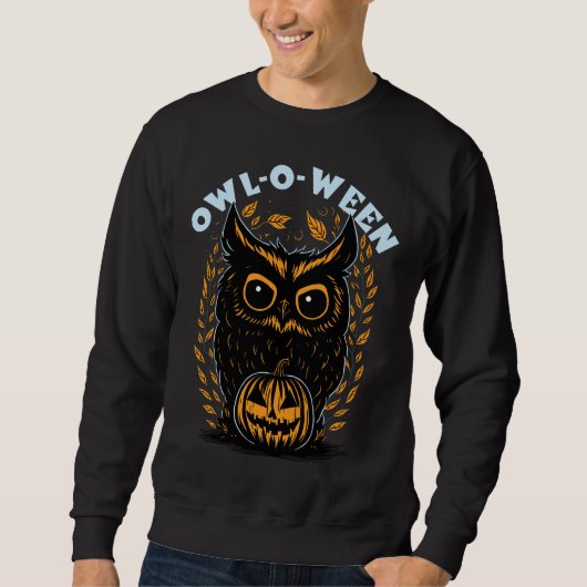 ハロウィーンフクロウ スウェットシャツ (正面)