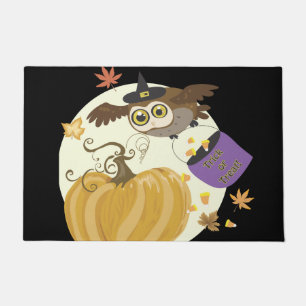 ハロウィーンフクロウ ドアマット
