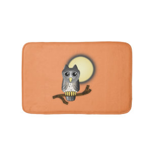 ハロウィーンフクロウ バスマット