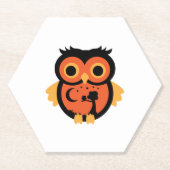 ハロウィーンフクロウ ペーパーコースター (正面)