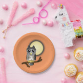 ハロウィーンフクロウ ペーパープレート (パーティー)