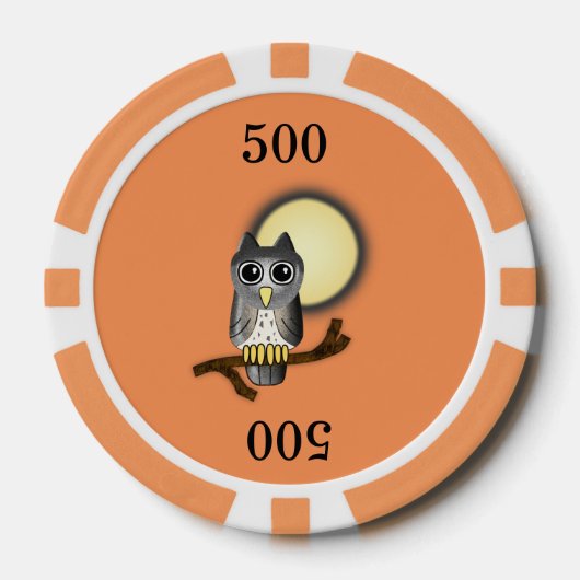 ハロウィーンフクロウ ポーカーチップ (正面)