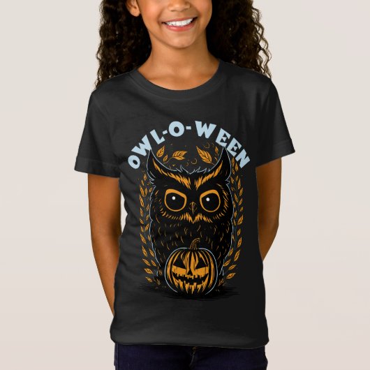 ハロウィーンフクロウ Tシャツ (正面)