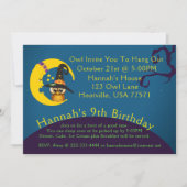 ハロウィーンフクロムーンスランバーパーティの招待状 招待状 (正面)