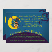 ハロウィーンフクロムーンスランバーパーティの招待状 招待状 (正面/裏面)